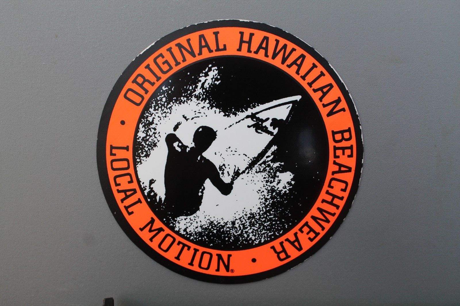 LOCAL MOTION Hawaii Neon Orange Surfboards LM2 OG 80’s Vintage Surfing STICKER
