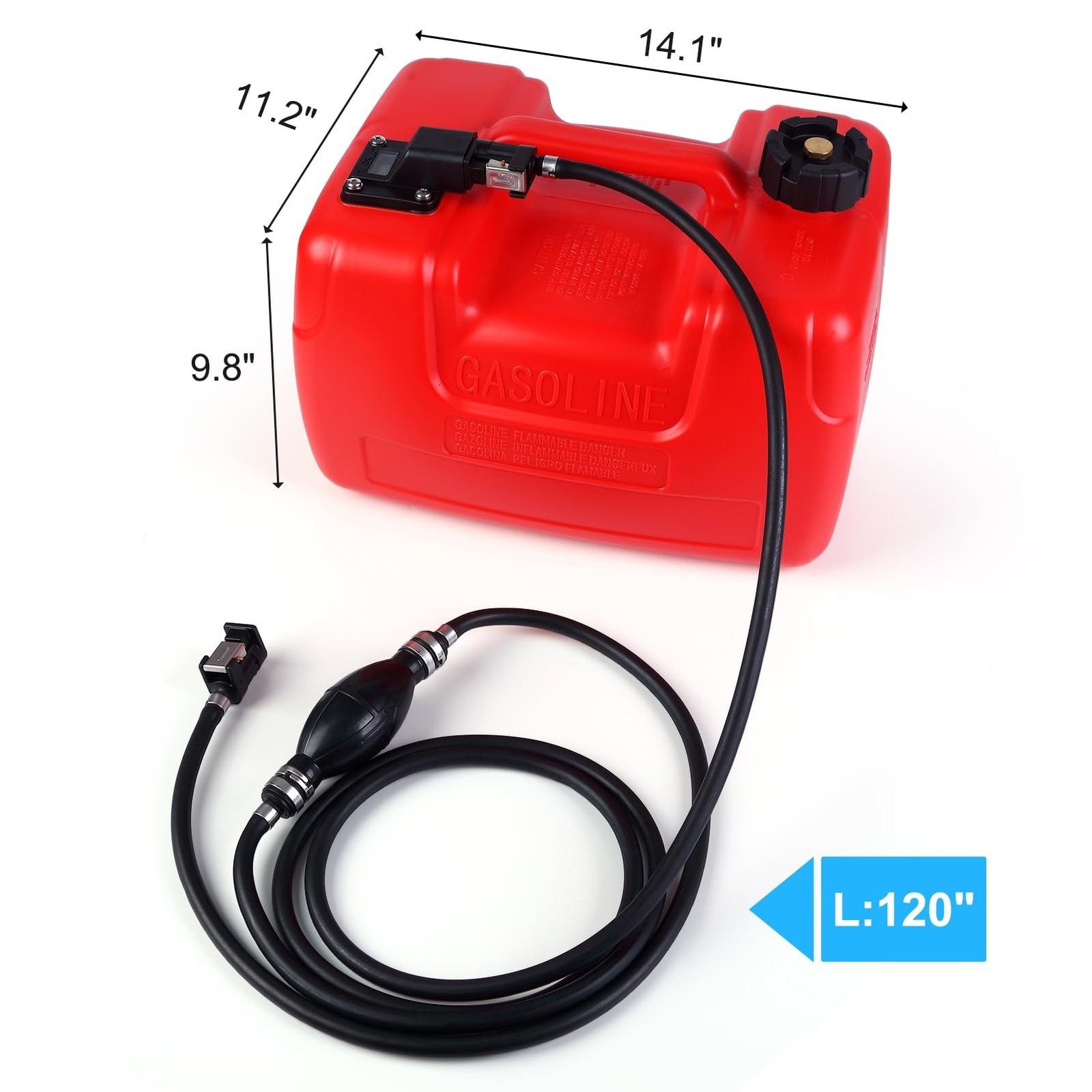 3 Gallon Portable Marine Tank with 9.8ft Hose-12L Marine Boat Transfer Tank, …