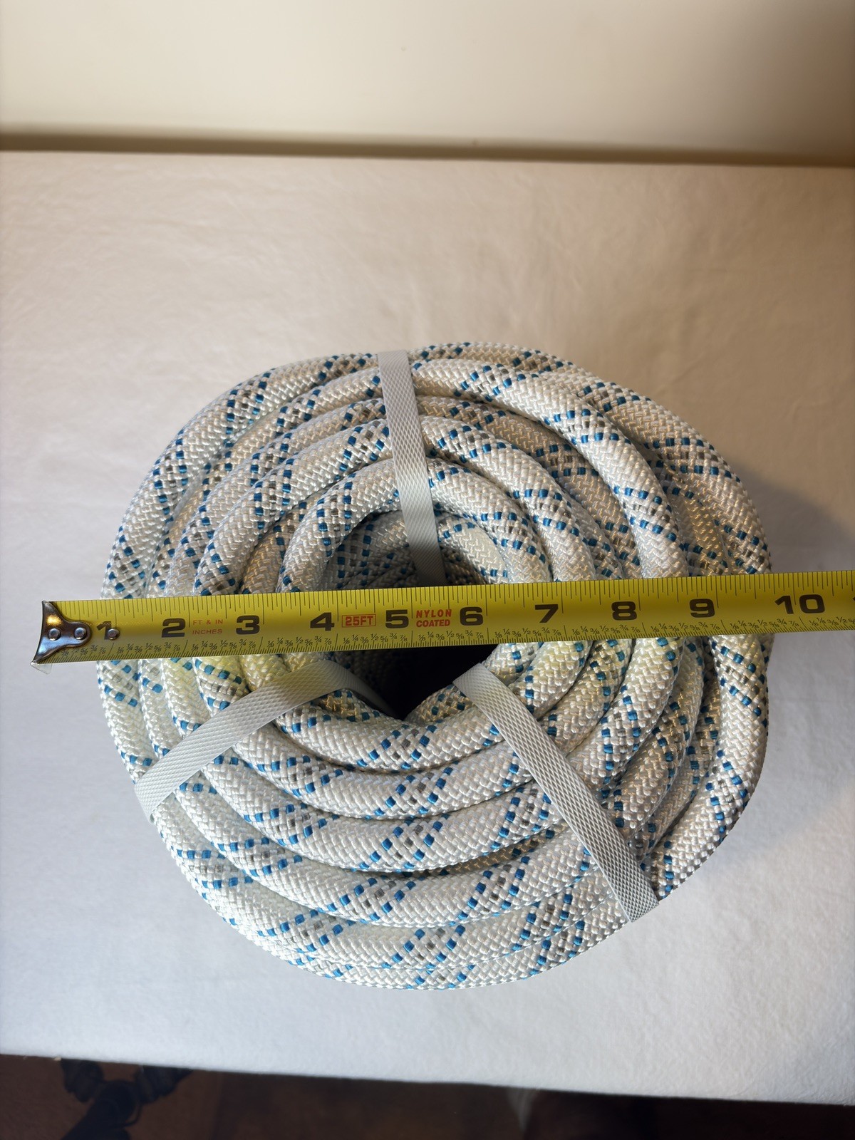 YSMN Sailboat Rigging Rope 3/4” x 150 White/Blue 16500LBS Breaking Strength NEW