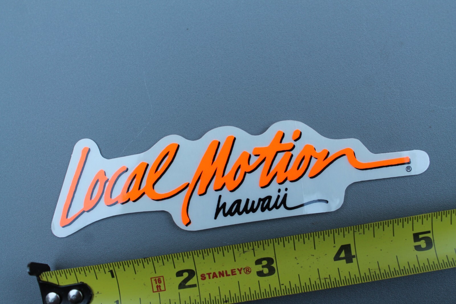 LOCAL MOTION Hawaii Surfboards Aloha Neon Orange 80s LM1 Vintage Surfing STICKER
