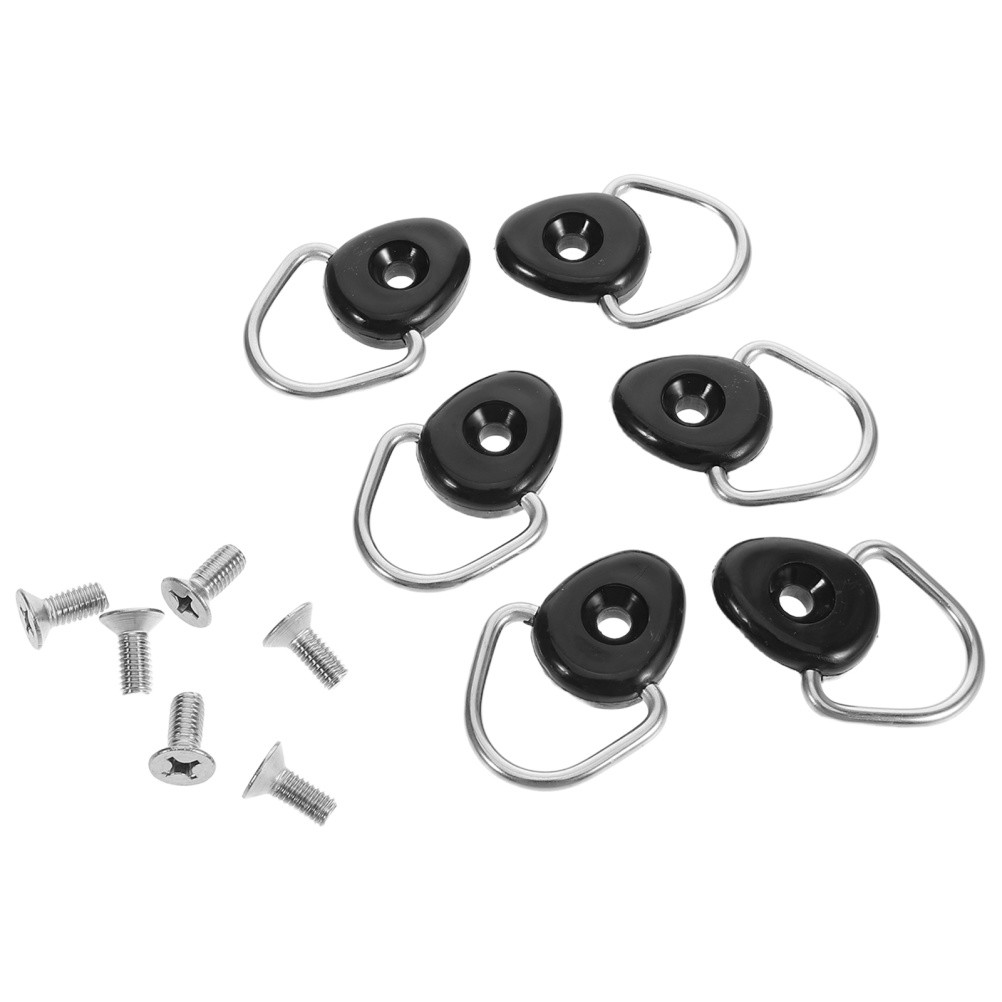 6 Pcs Kayak Oval Screw Canoe Hardware Elastic Rope Buckles Cord Rings