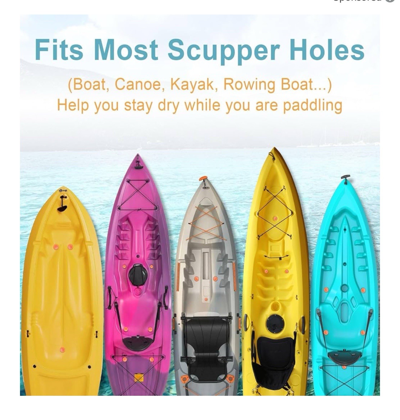 Hlogree 14 PCS Kayak Orange Silicone Scupper Plug Fits 0.82″ to 1.51″‘ Holes