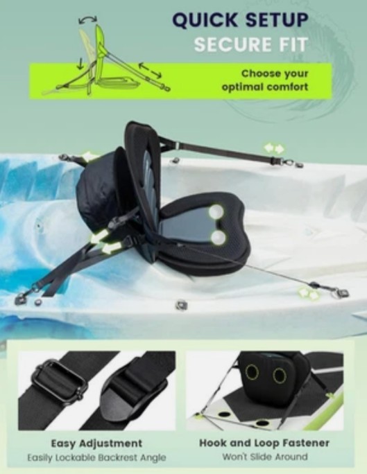 (2)BRANTMAKER Thick Universal Seats w/Back Support. Kayak And Paddle Board Seats