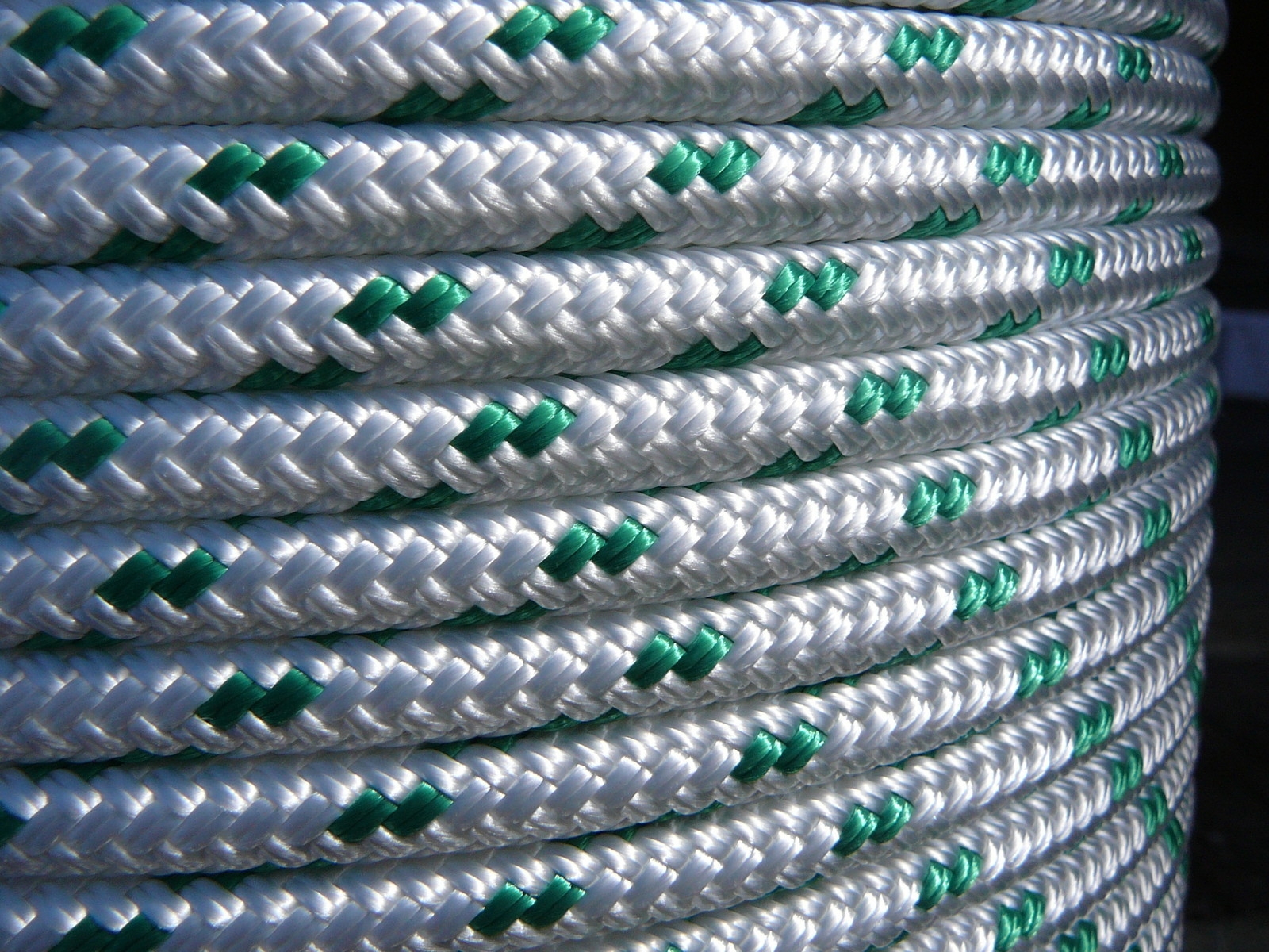 Sailboat Rigging Rope 5/16″ x 27′ White/Green Double Braided Sheet Halyard Line