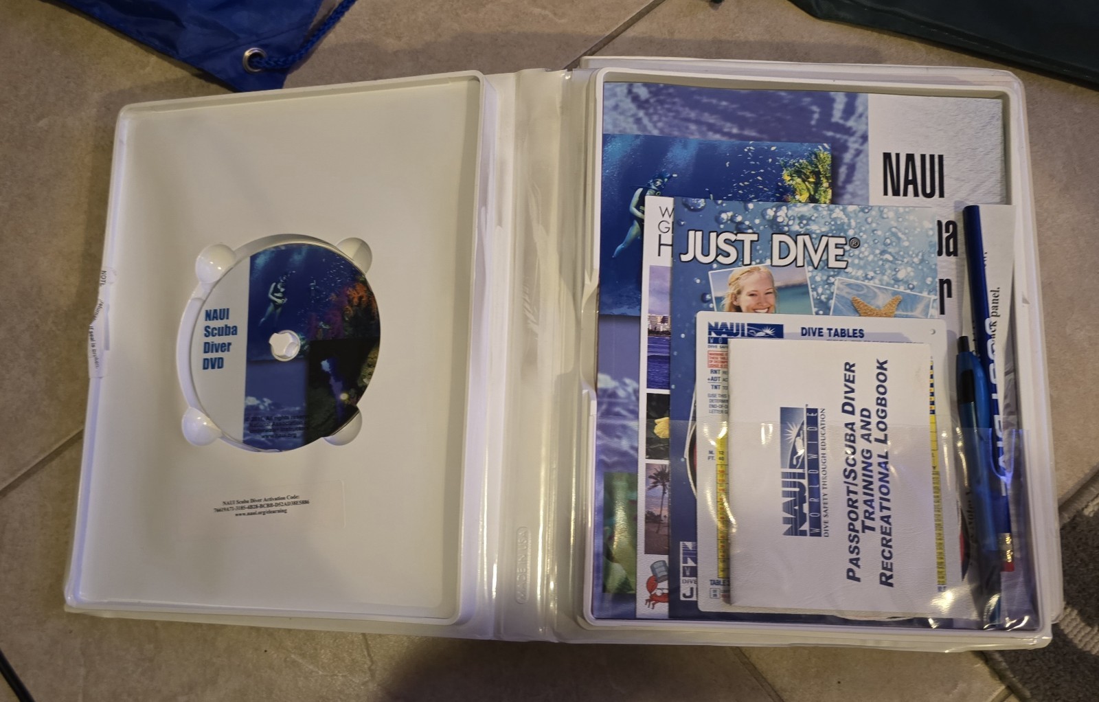 NAUI Scuba Diver Open Water Course Book/Tests – English – DVD’s – Log Book +