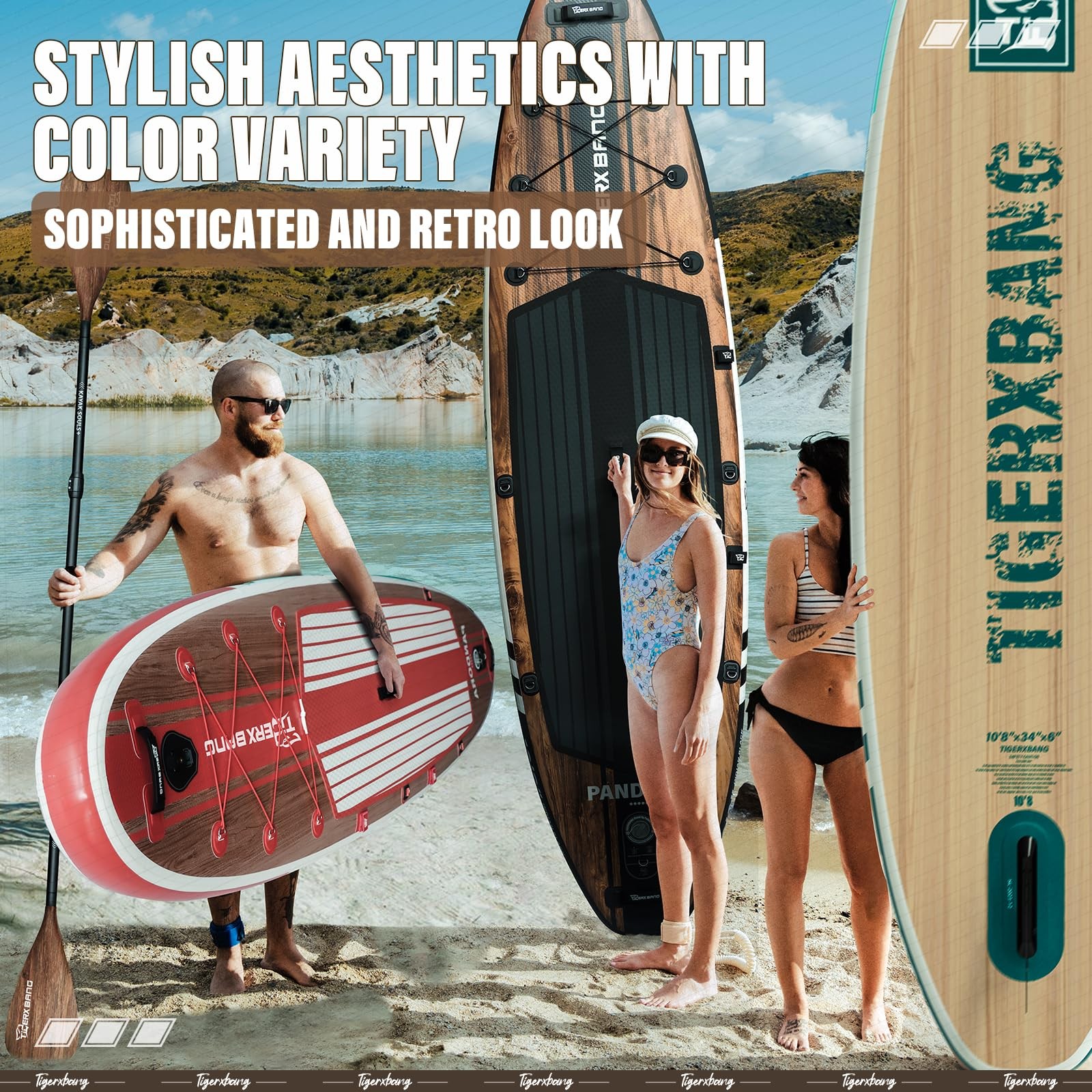 TIGERXBANG Paddle Board, 10.8′ Stand Up Paddle Board with Premium Complete In…