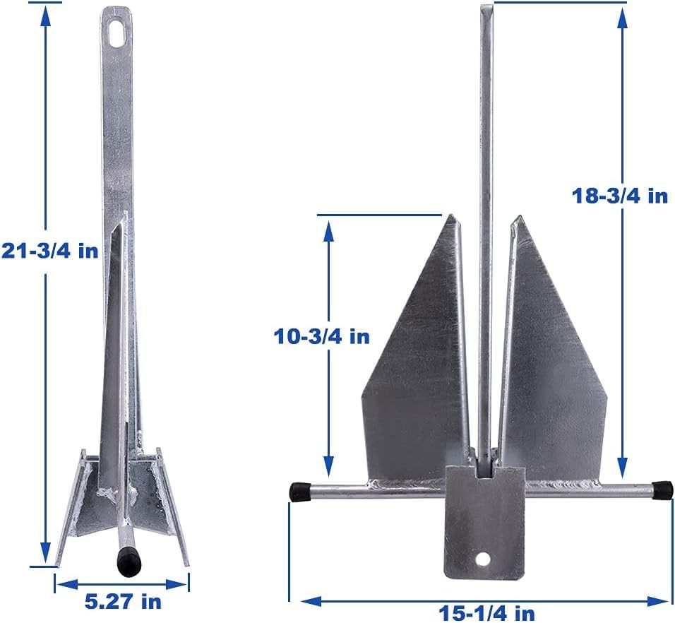 SYSTEM Portable Galvanized Fluke Style Anchor 8 LB 10 LB 13 lb for Different …