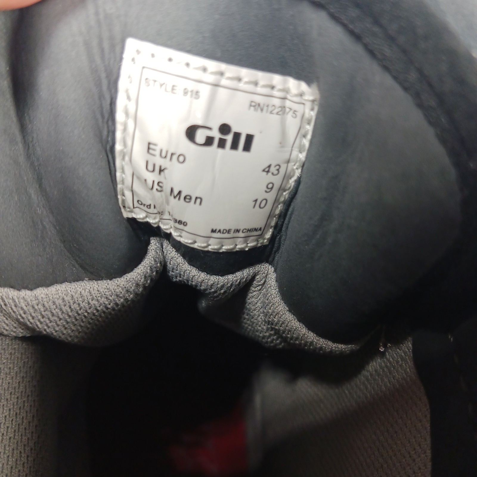 Gill Sailing Race Boots 915 Graphite Mens 10 Offshore-style Water Proof 122075