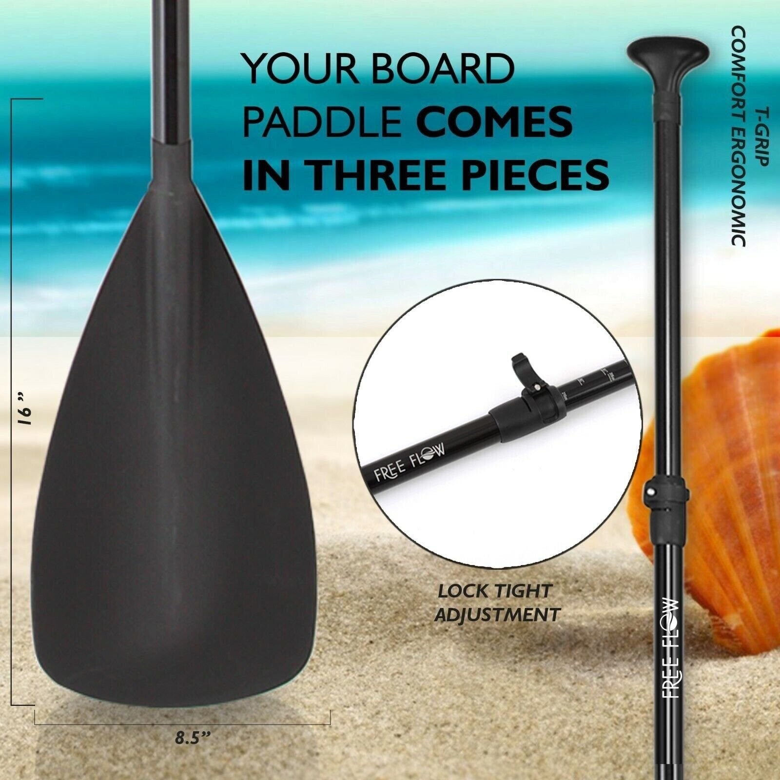 Serene-Life SLSUPB08 11 FT Inflatable Stand Up Paddle Board (SUP) W/ Accessories