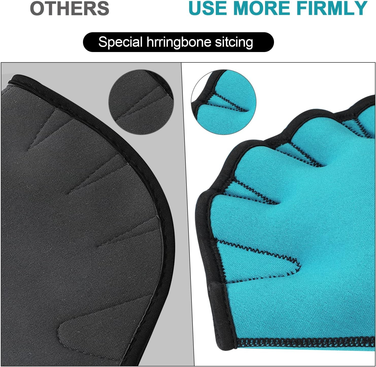 Aquatic Gloves for Helping Upper Body Resistance, Webbed Swim Gloves Well Stitch