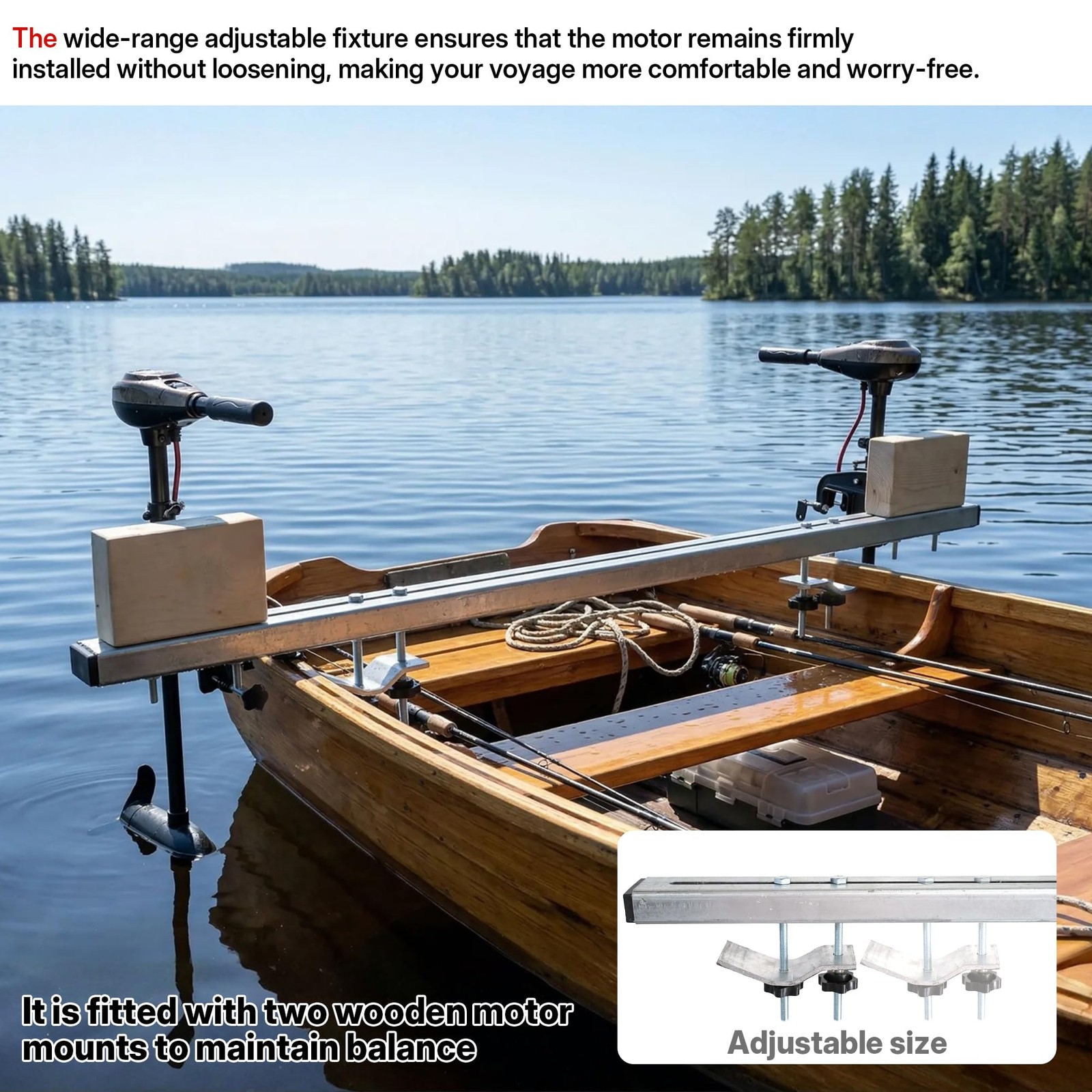 SFNSM Universal Canoe/Kayak Trolling Motor Mount Kit, Heavy Duty Canoe Trolli…