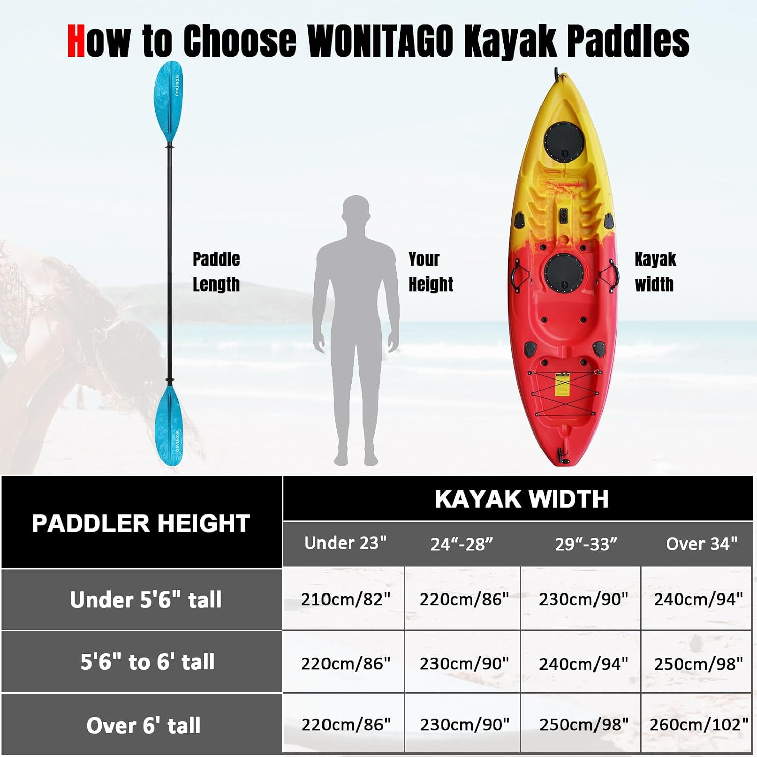Kayak Paddles with Alloy Shaft and PP Blade, Floating Kayaking Oars, Adjustable