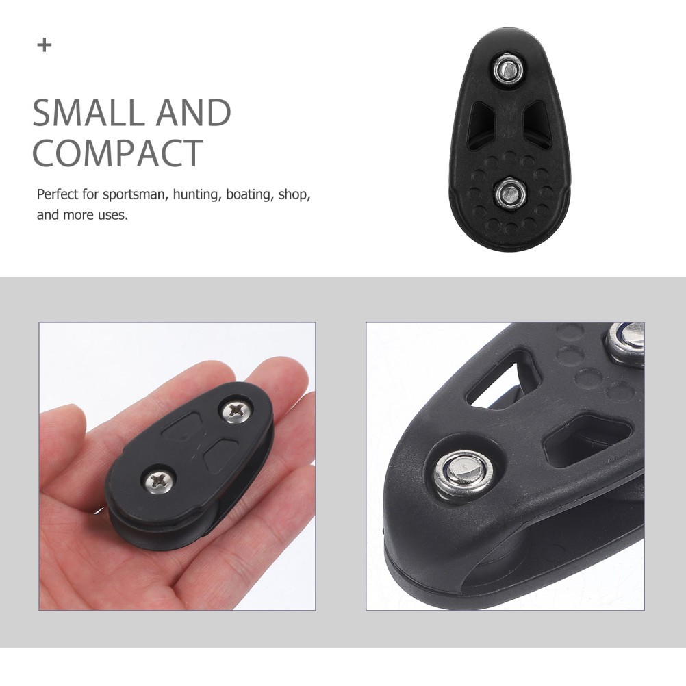 2Pcs Durable Nylon Single Groove Pulley for Kayak Gym Use Black Lightweight