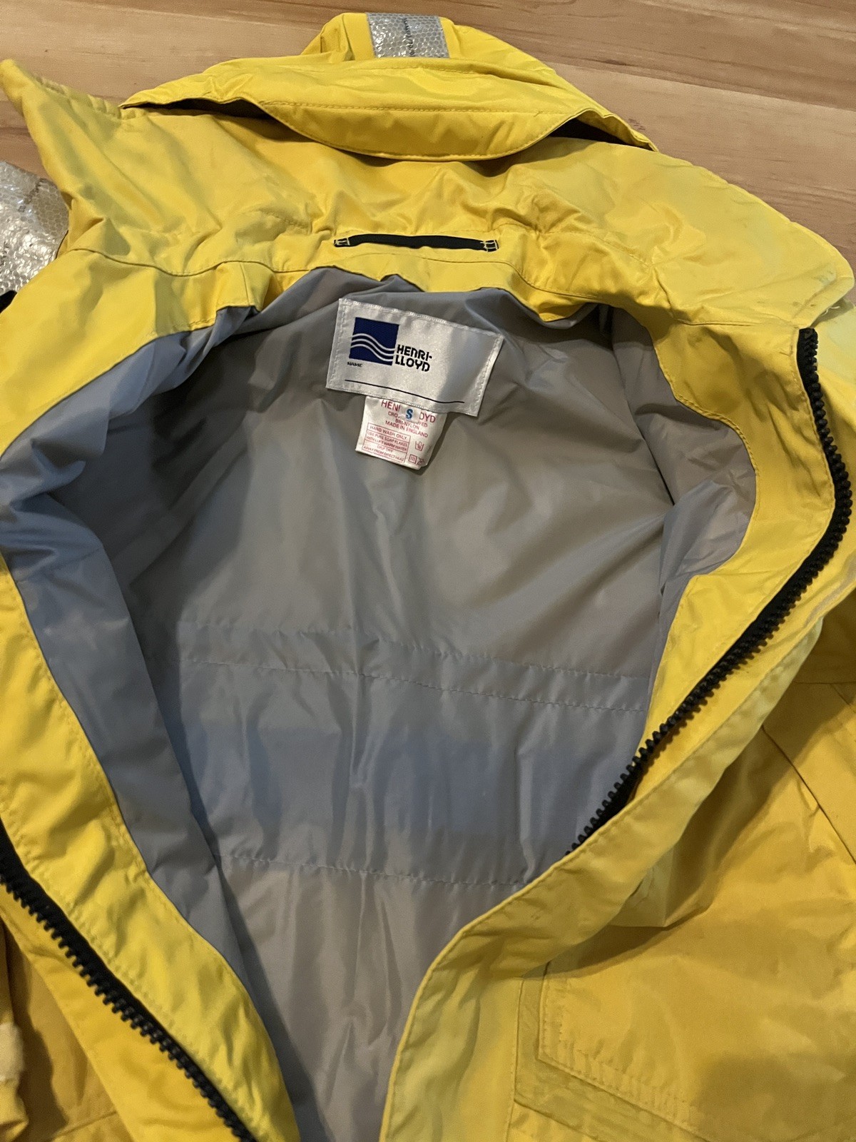 Vintage Henri Lloyd Sailing Jacket Heavy Duty Foul Weather Gear Yellow Size S