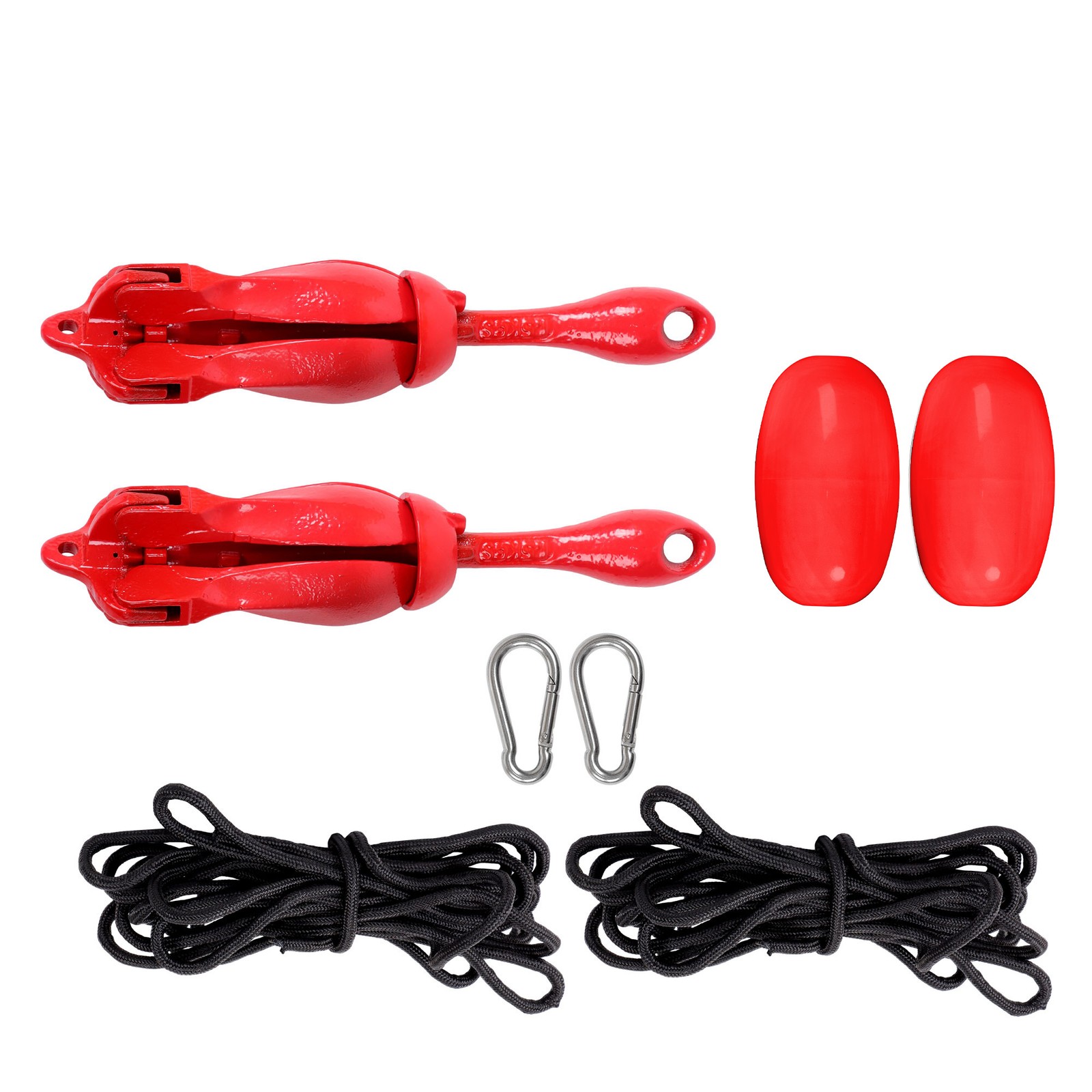 (2) Portable Marine Kayak Folding Anchor Kit Canoe Raft Boat Jet Ski 26.2ft Rope