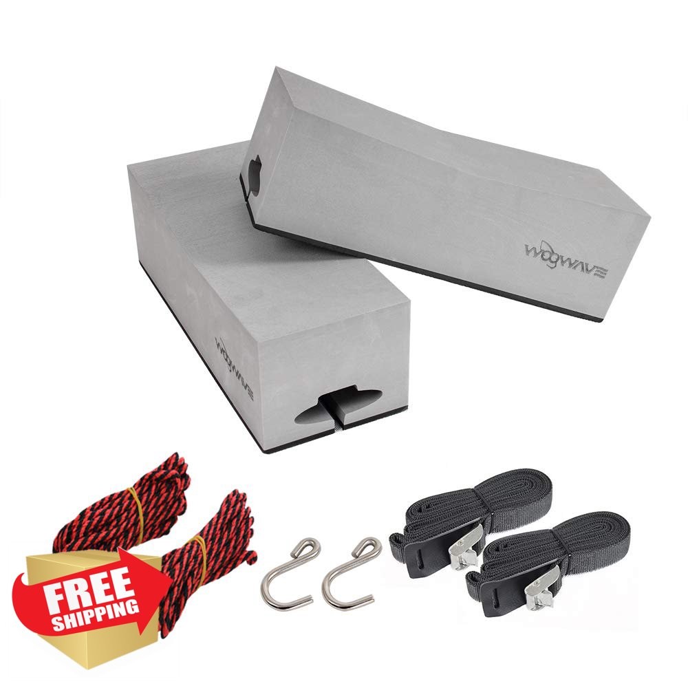 WOOWAVE Kayak Carrier Kit Soft Foam Block Roof Rack Pads Tie-Downs