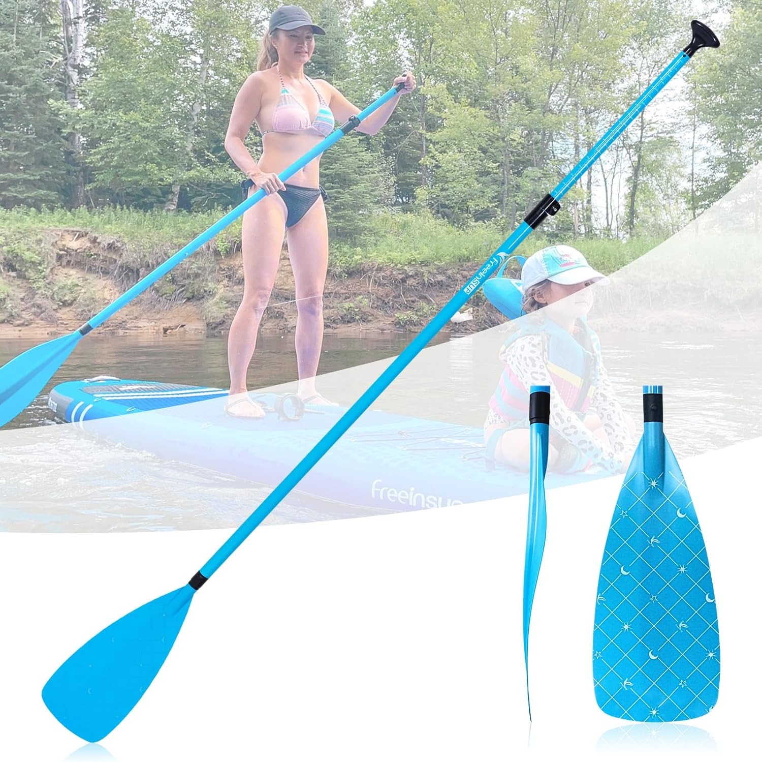 Fiberglass Paddle Board Paddle Effortless Adjustment & Transport Sup Paddle Leve