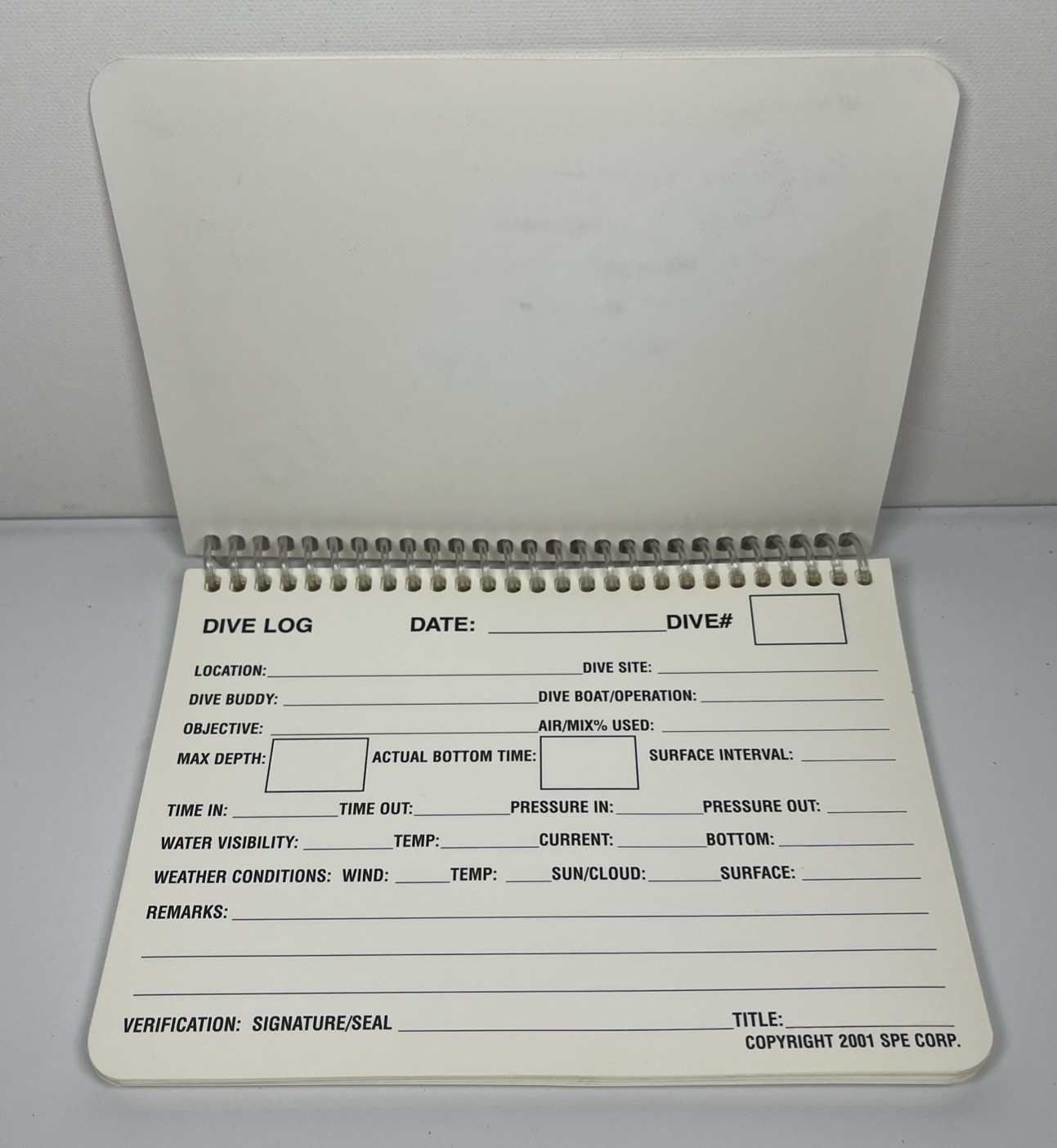 The Water Resistant Diver’s Log Book S.P.E. Corporation