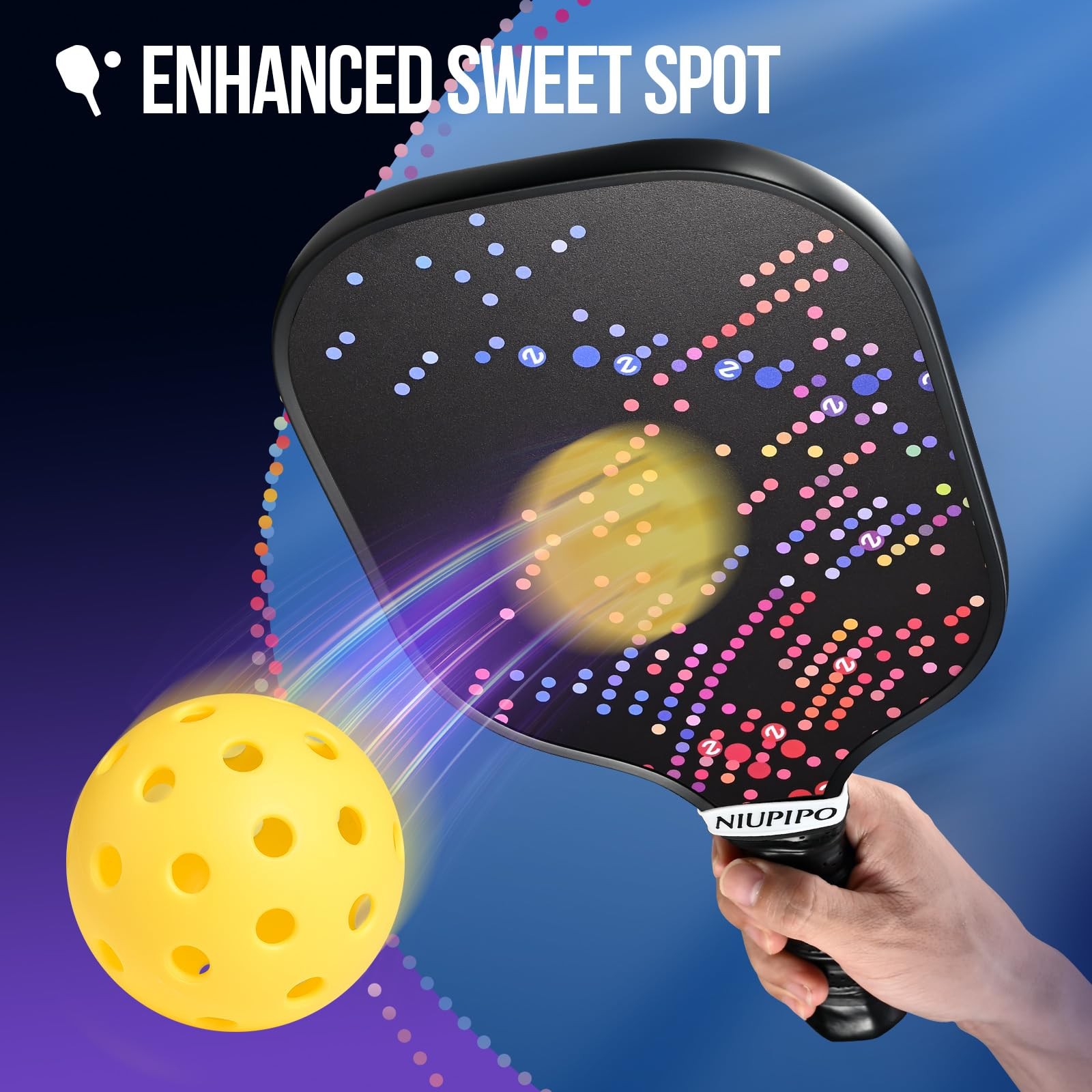 Niupipo Pickleball Paddles Fiberglass Surface Pickleball Set Lightweight Pickle