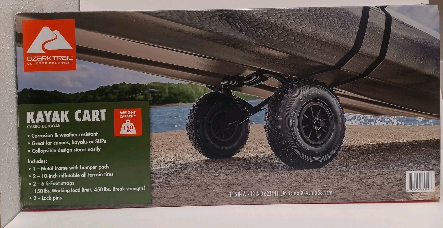 Ozark Trail Kayak Canoe or SUPs Cart Weight Capacity 150 lbs, New