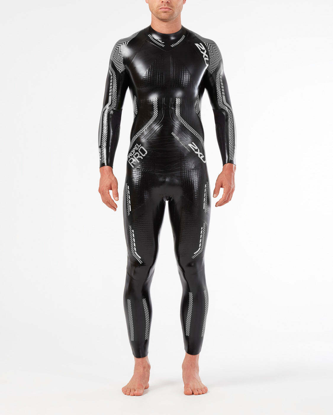 2XU Men Propel Pro Wetsuit MT Black Silver Elite 45 Cell Yamamoto Triathlon Suit