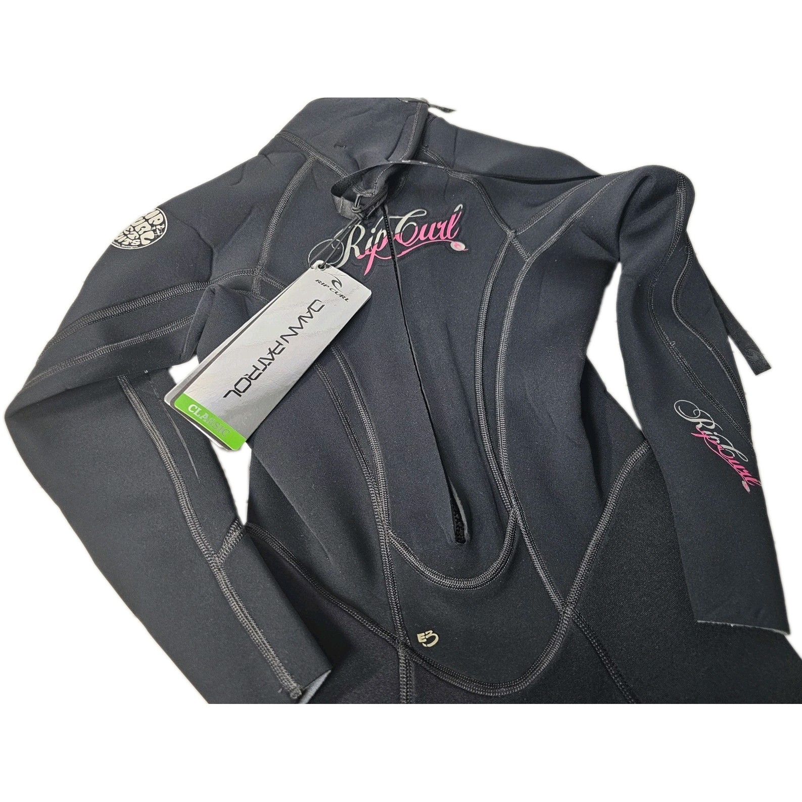 RIP CURL Womens 3/2 Full Length DAWN PATROL Wetsuit WSMOD Black Pink NWT Size 6