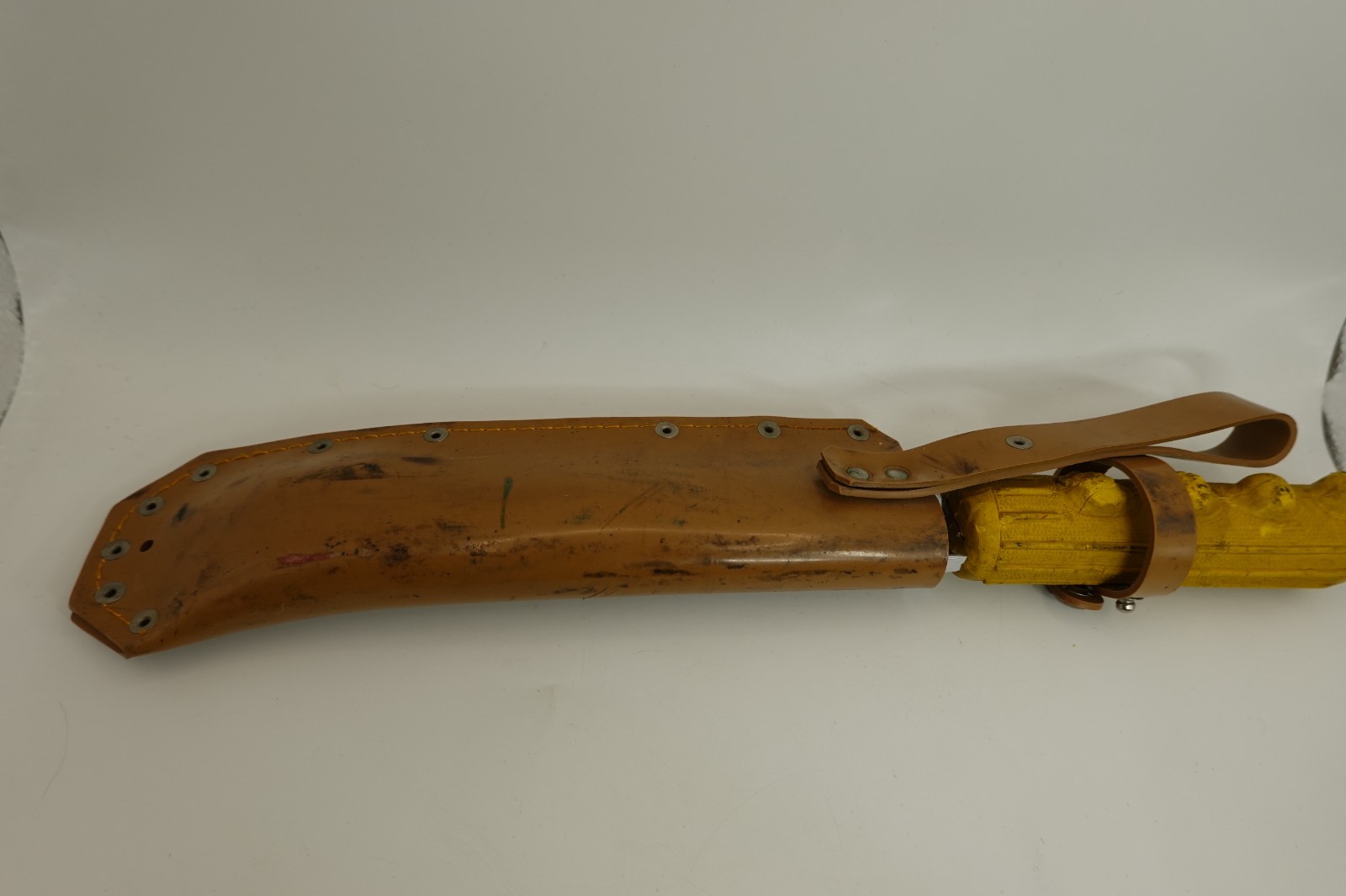 Vintage Diving Knife Dive Diver Tool Stainless Steel Yellow Rubber Handle Japan