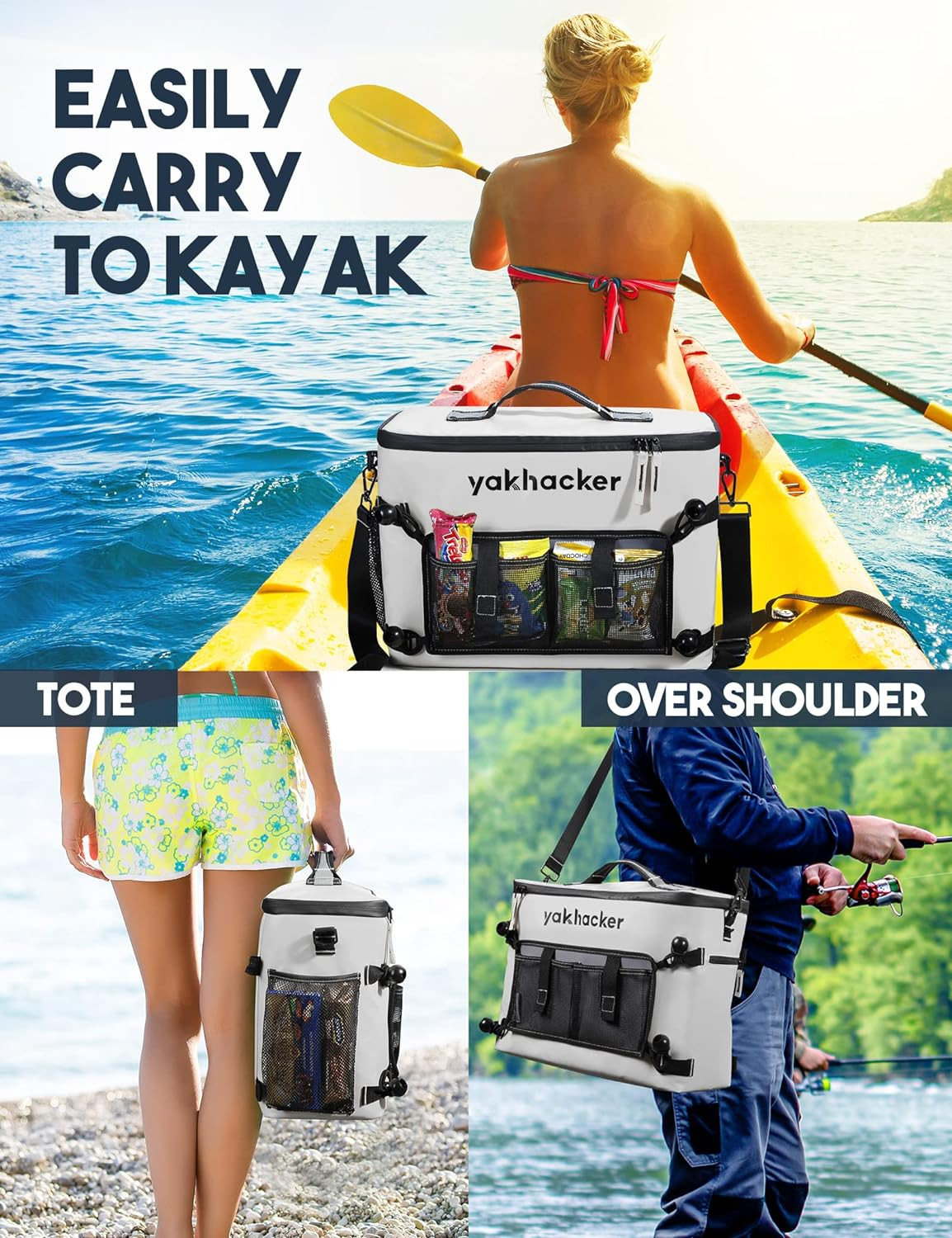 Kayak Cooler, Waterproof Seat Back Cooler for Kayaks with Lawn-Chair Style Seats