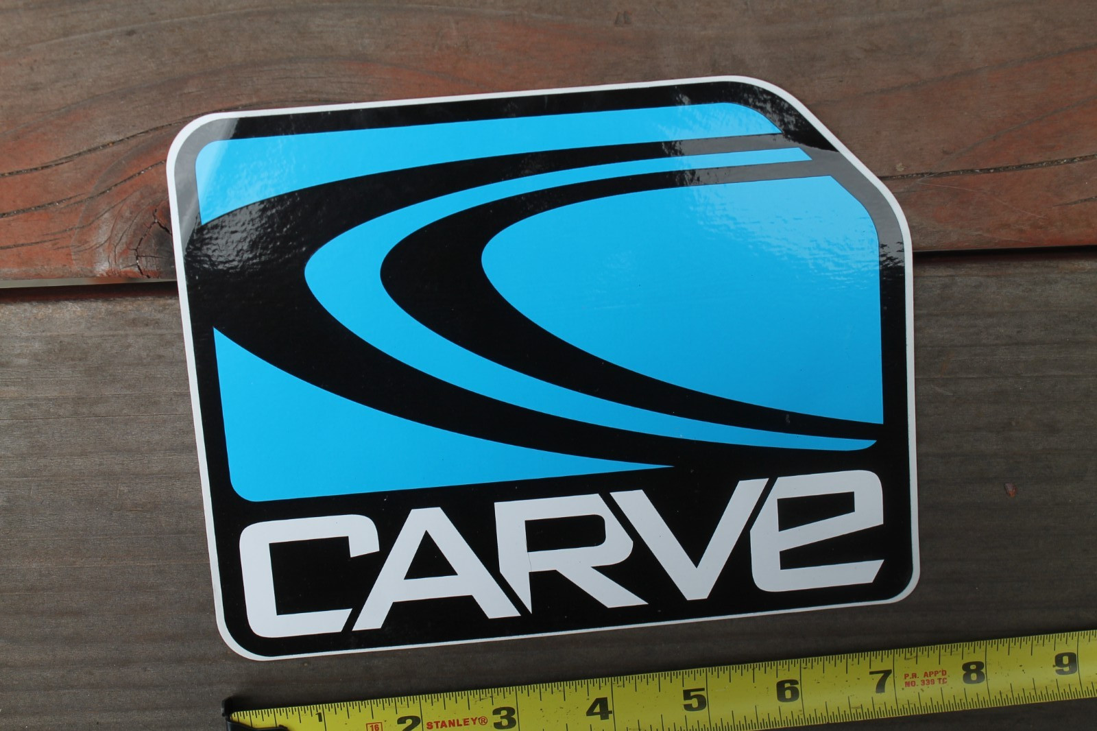 Carve Skateboard Blue Black White Original Wave VXXLA Vintage Surfing STICKER