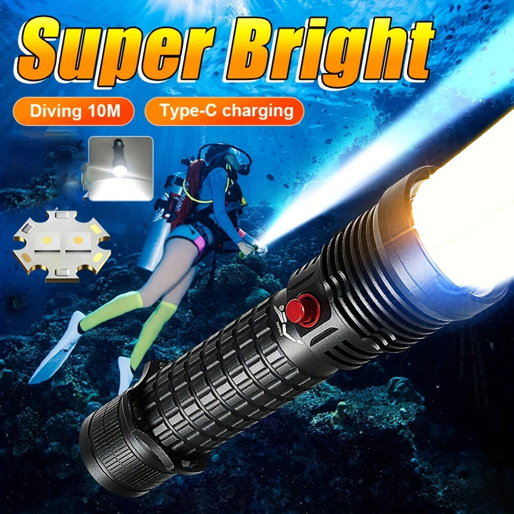 300000lm Professional LED Diving Flashlight Underwater Scuba Torch Dive Light US