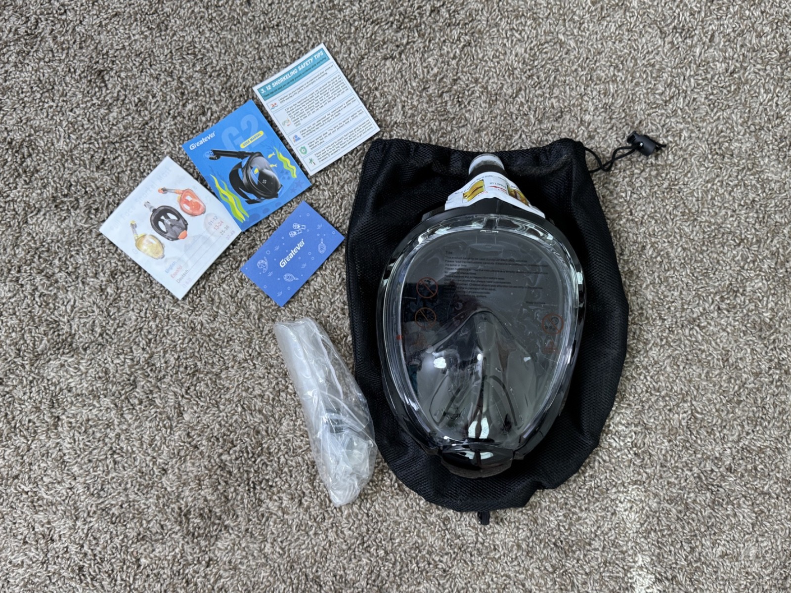 Greatever G2 Full Face Snorkel Mask with Latest Dry Top System,Foldable