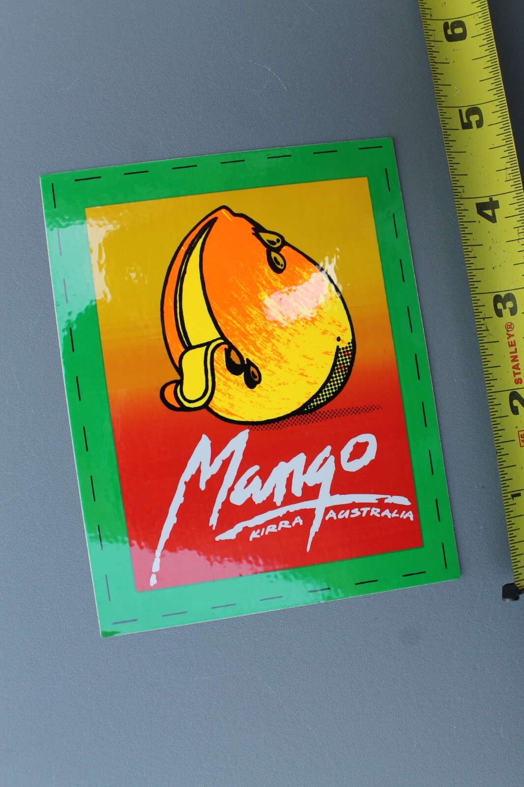 Mango Kirra Australia Neon Orange Green Surf 80’s V71C Vintage Surfing STICKER