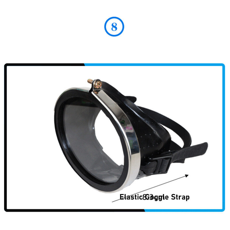 Freediving Mask Stainless Steel Oval Shape Rubber Mask Diving Goggles