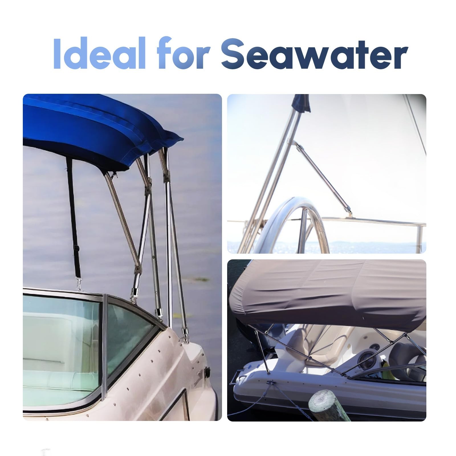 EQUSPUR Bimini Top Cap External Eye End,2 For 1 inch Rail, Mirror Polished