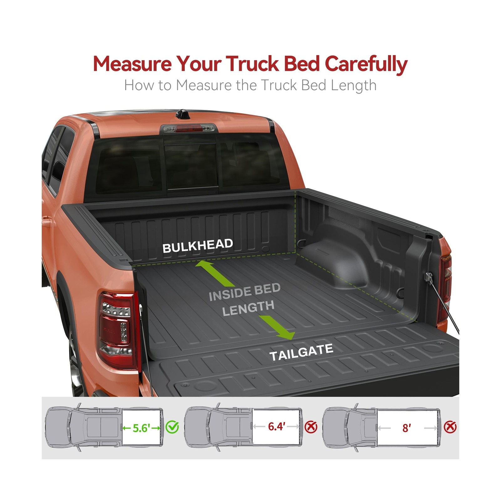 LEDKINGDOMUS Hard Trifold Truck Bed Tonneau Cover FRP Fits for Dodge Ram 1500…