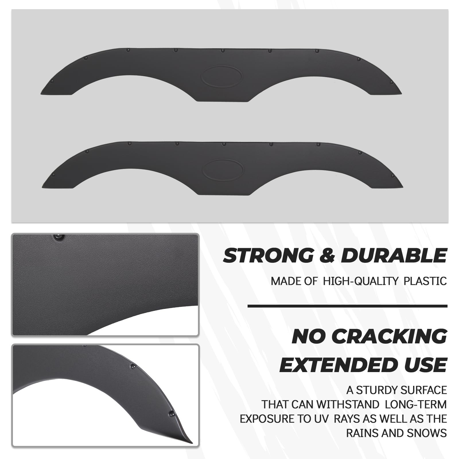 RV Fender Skirt Replacement for Tandem Trailers, Campers, and RVs – Black