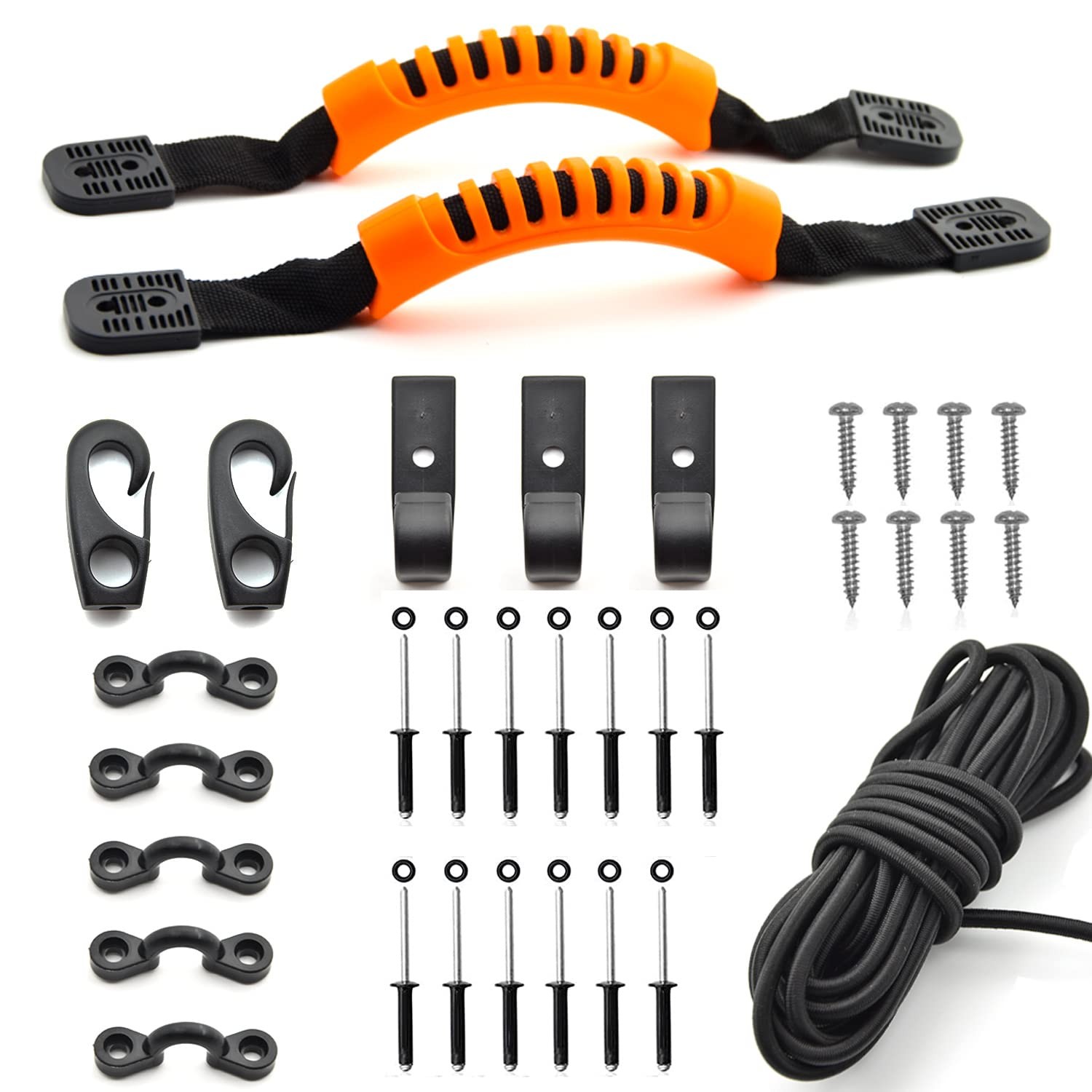 Best Carry Handle Rigging Kit Kayak Canoe Handles, 15 FT 6mm Elastic Bungee Cord