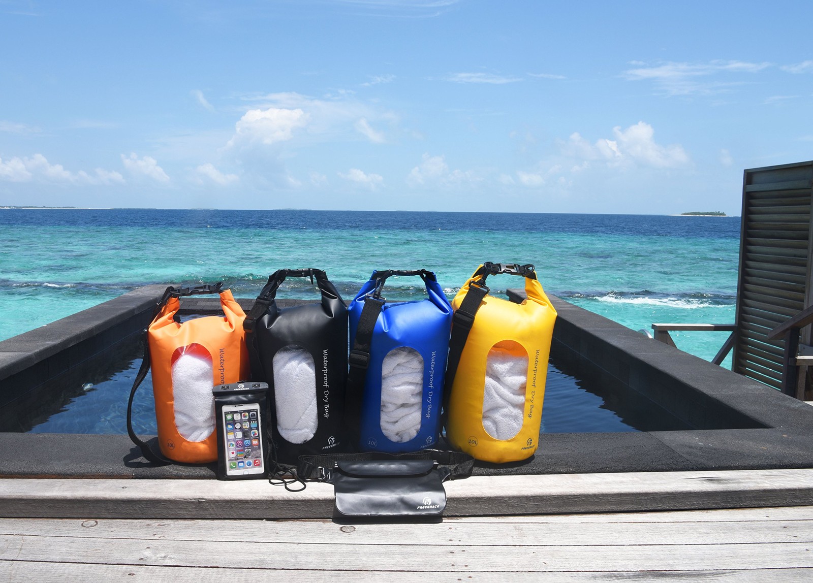 Waterproof Dry Bag Set of 3 – Submersible Dry Sack with Double Zip Lock Seals…