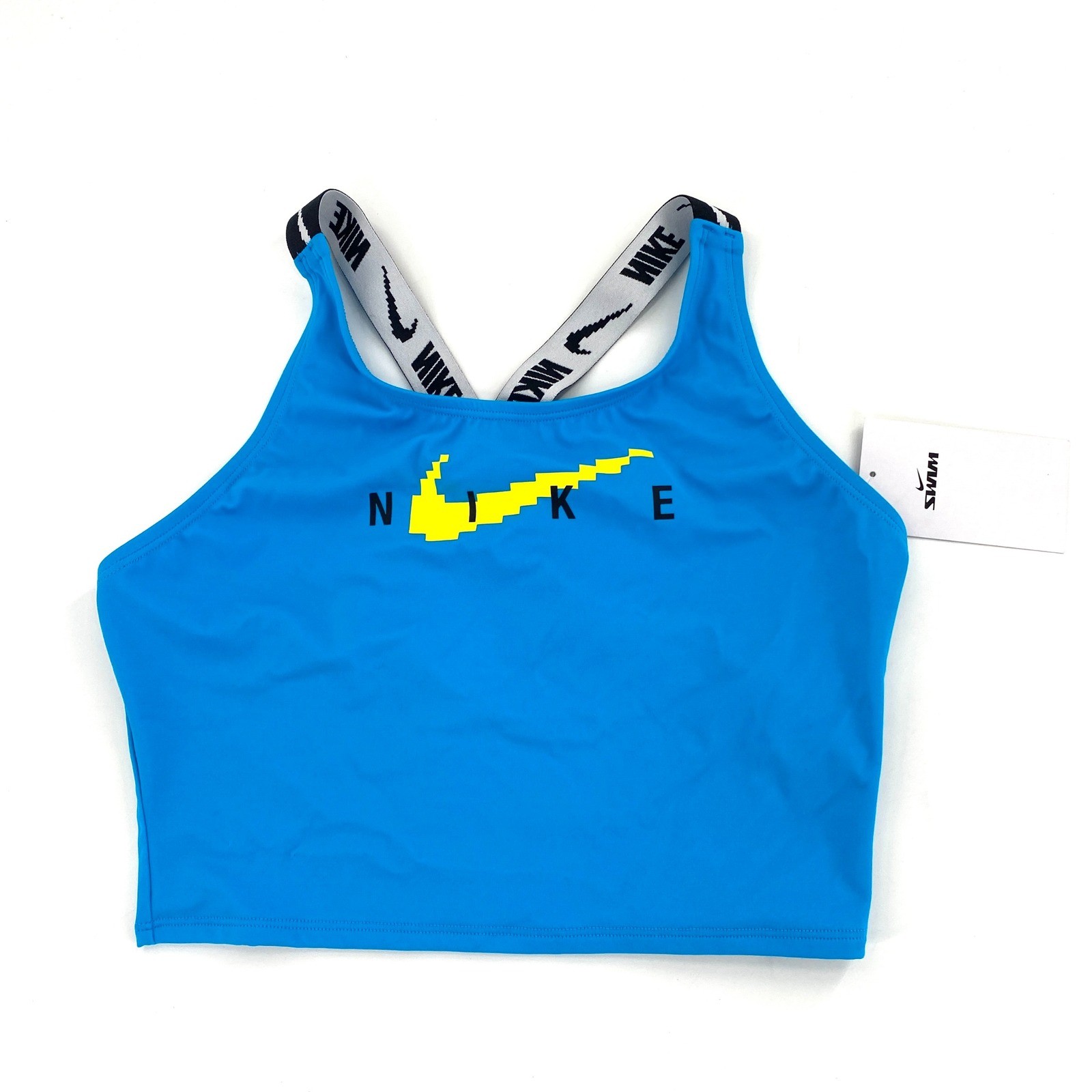 Nike Swim Pixel Swoosh Women’s Racerback Crop Top – Blue Extra Large XL