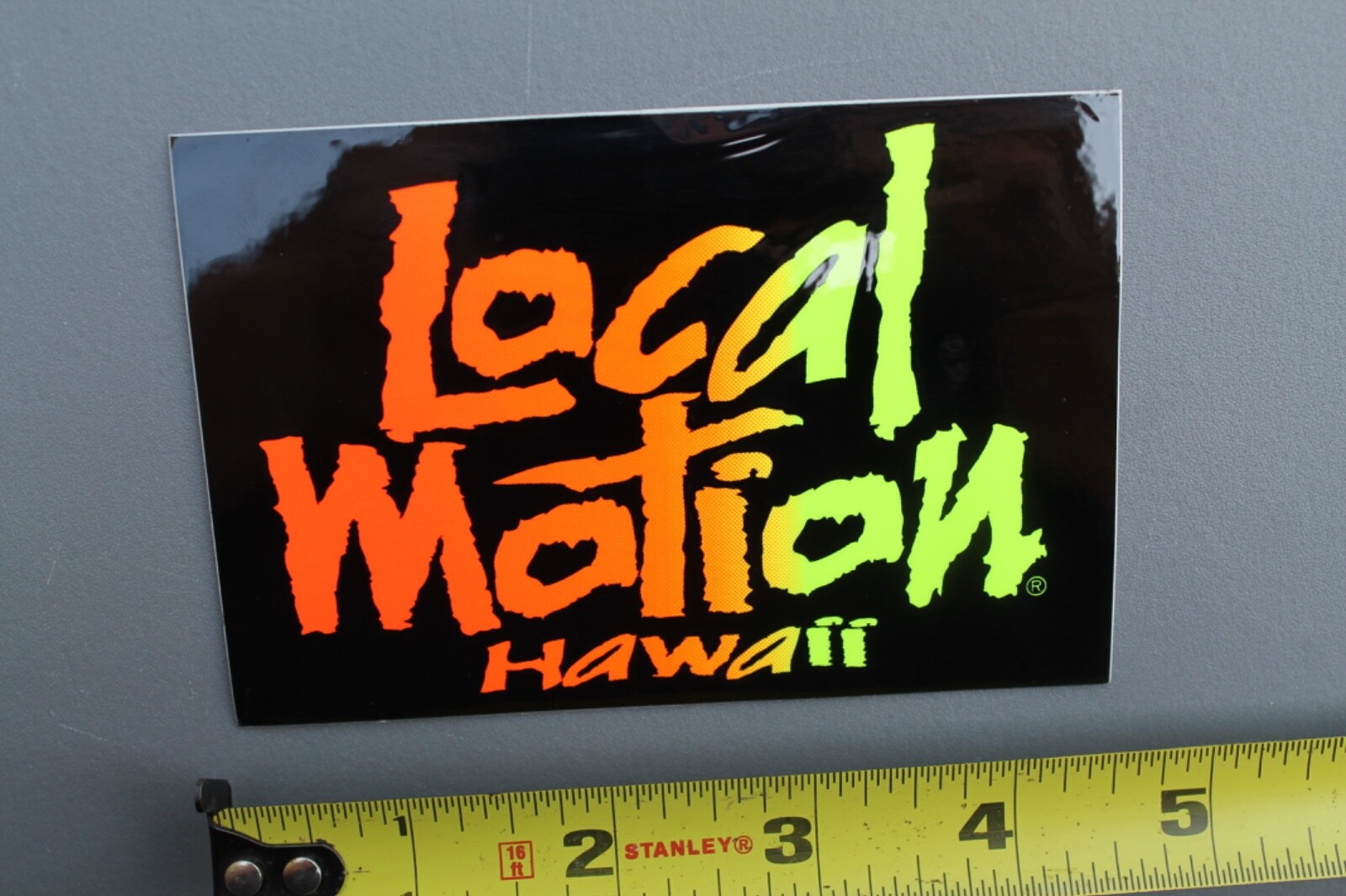 LOCAL MOTION Hawaii Surfboards Neon Orange Fade 80’s LM1 Vintage Surfing STICKER