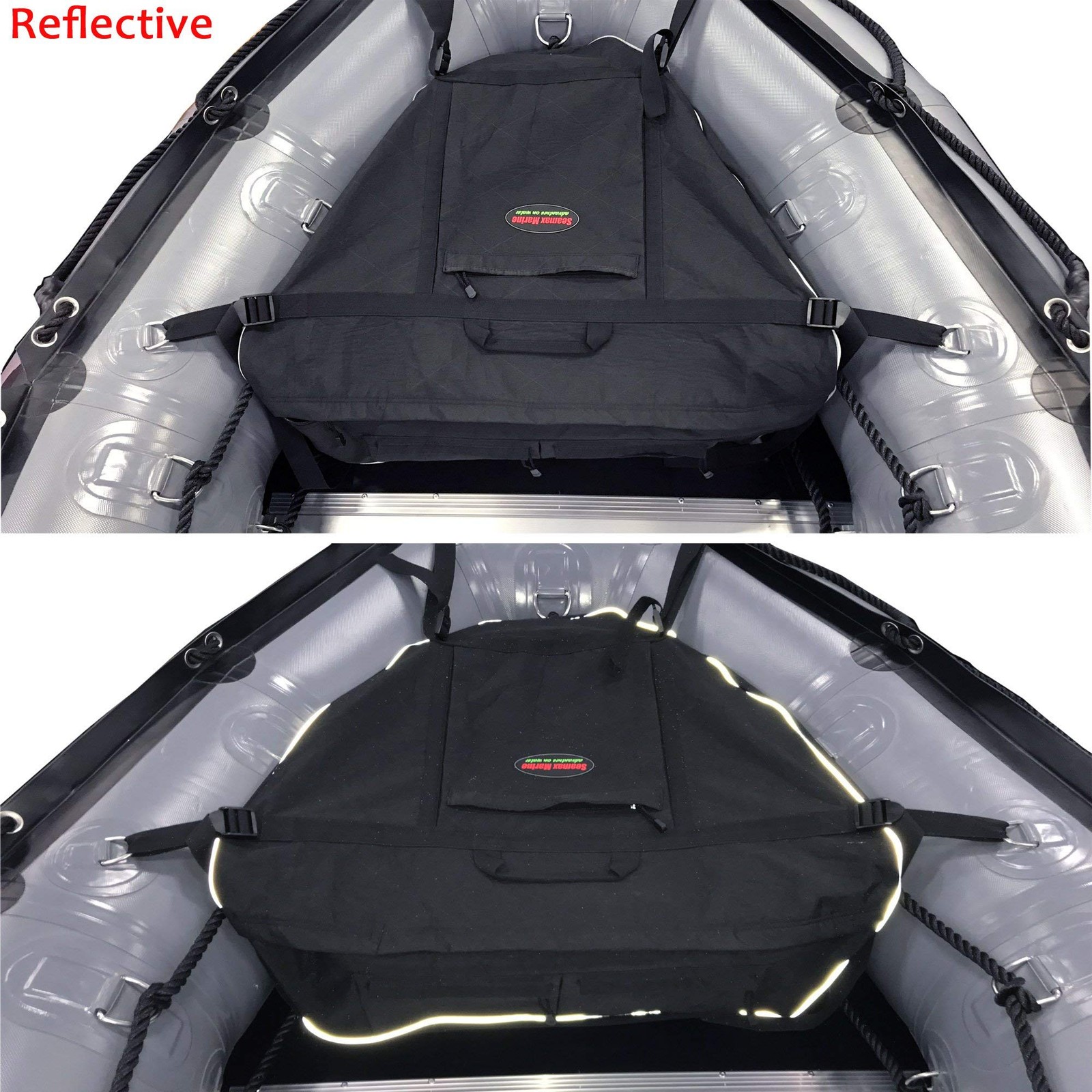 Sunlitec Front Accessory Storage Bow Bag for Inflatable Boat, with Reflective Li