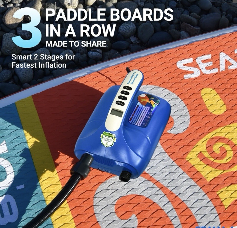 Seamax SUP20D PRO 12V Intelligent Air Pump Max 20PSI Boats &Paddle Boards