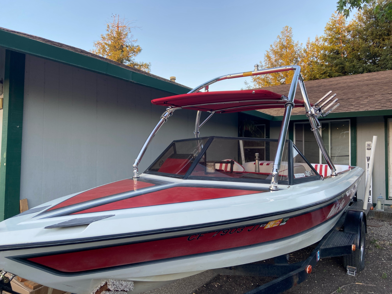 Wakeboard Tower Bimini Top PRO1580 Red 5 Years Warranty No Fading No Deformation