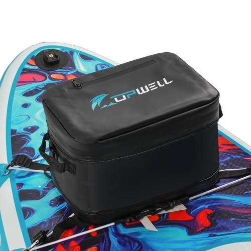 Paddle Board Accessories, Waterproof SUP Cooler Bag with TPU Zipper, PVC Black