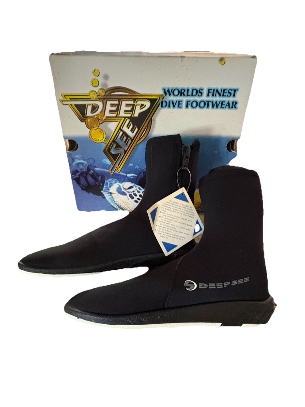 Deep See Worlds Finest Dive Footwear Men’s Black Scuba Boots Size 10 New