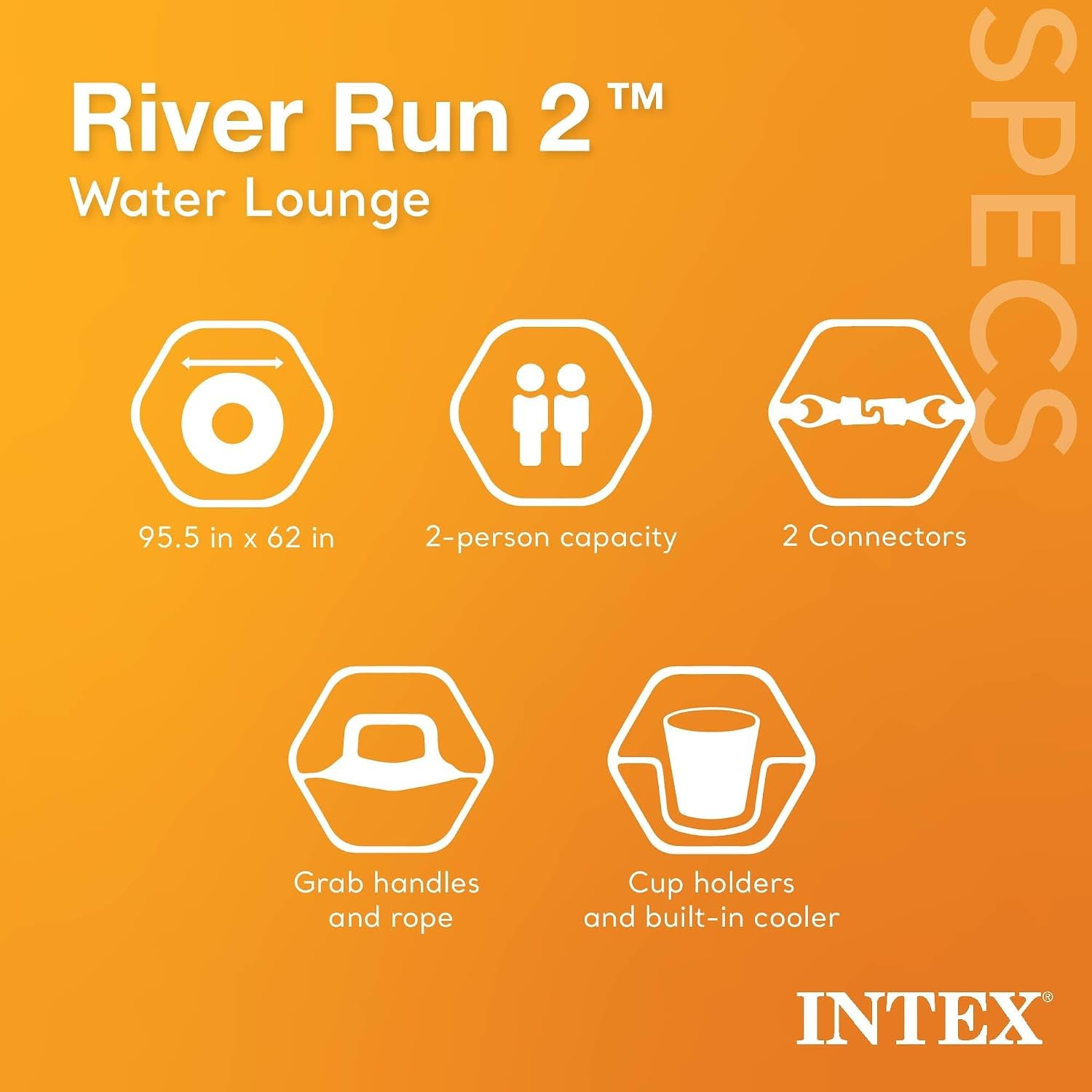 Inflatable 2-Person Tube River Run-II W/Cooler Pool Lake Floating Lounge