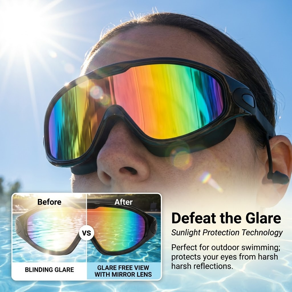 2 Pack Anti Fog Leak Proof Swim Goggles for Adults with Ear Plugs