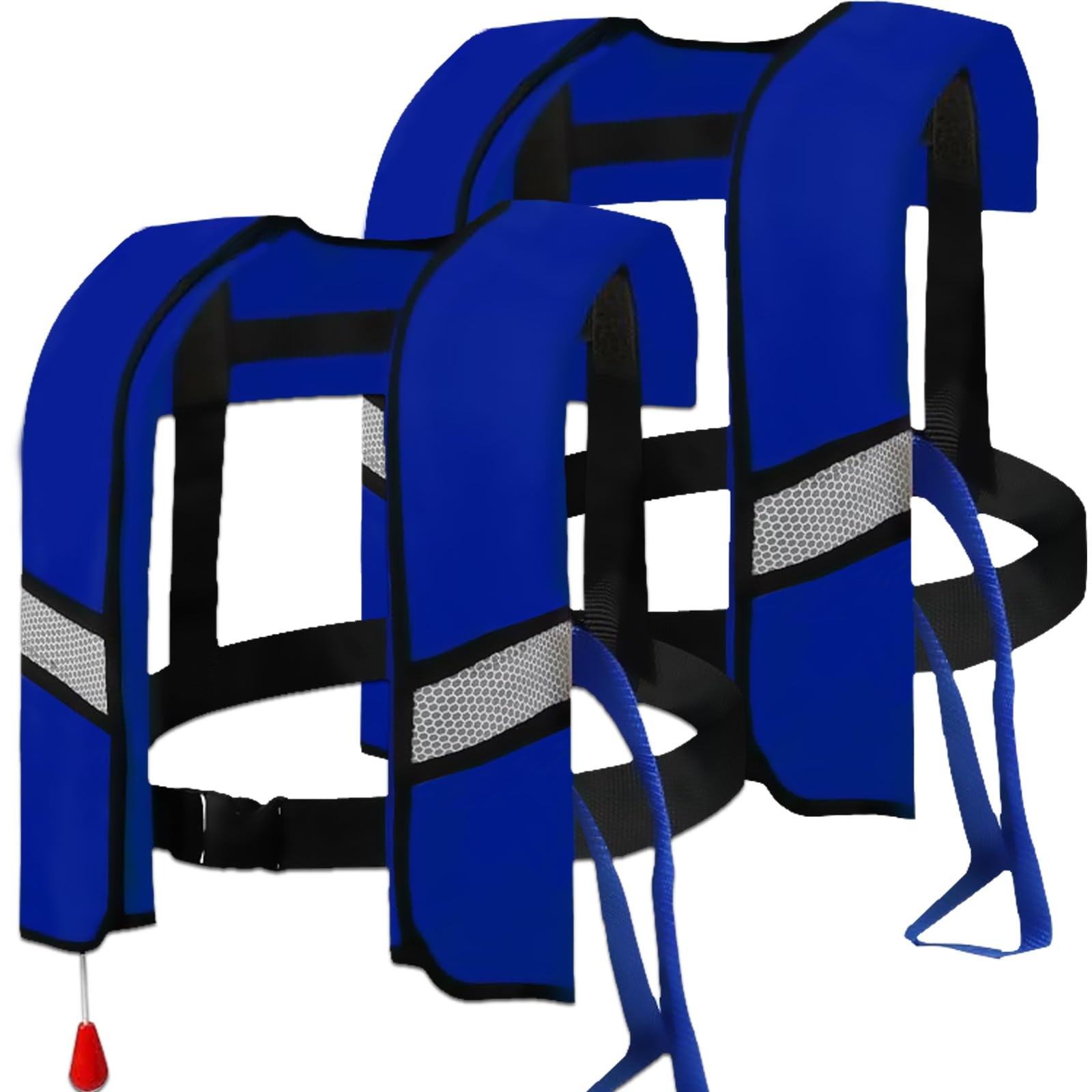 2-Pack 150N Automatic Inflatable Life Jacket – Adjustable Nylon Swim Vest wit…