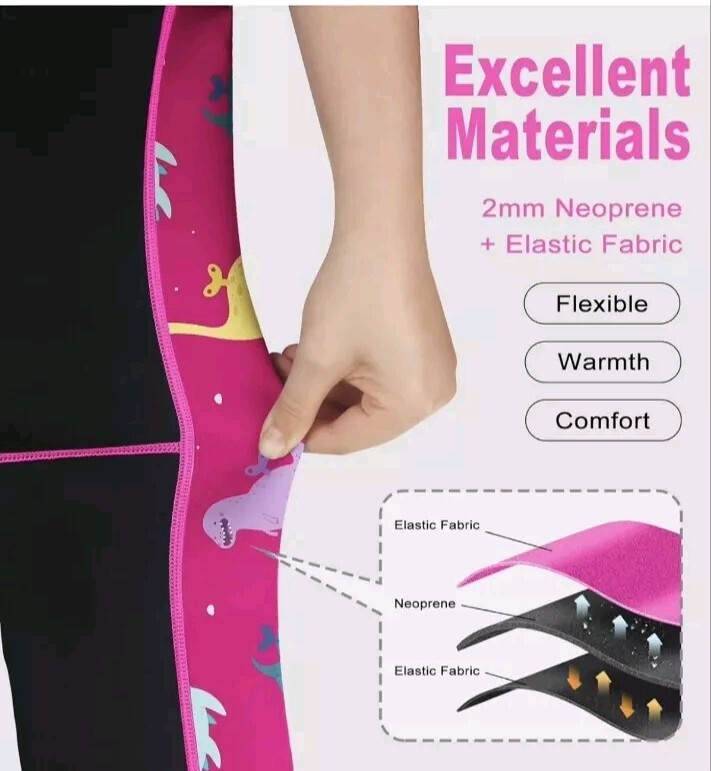 2 Chriffer Unisex Child Wetsuits Wet Suits 2mm Neoprene Thermal Pink XL (9/10)