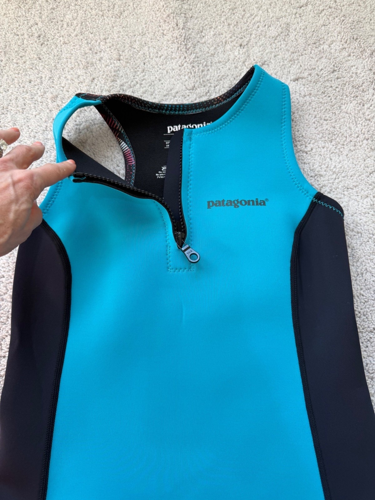 Patagonia Women’s Size 10 Teal R1 Yulex Neoprene Vest Half Zip Surf Paddleboard